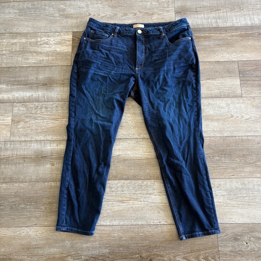 Kut from the Kloth Naomi Jeans Womens 16W Blue Ankle Straight High Rise Stretch